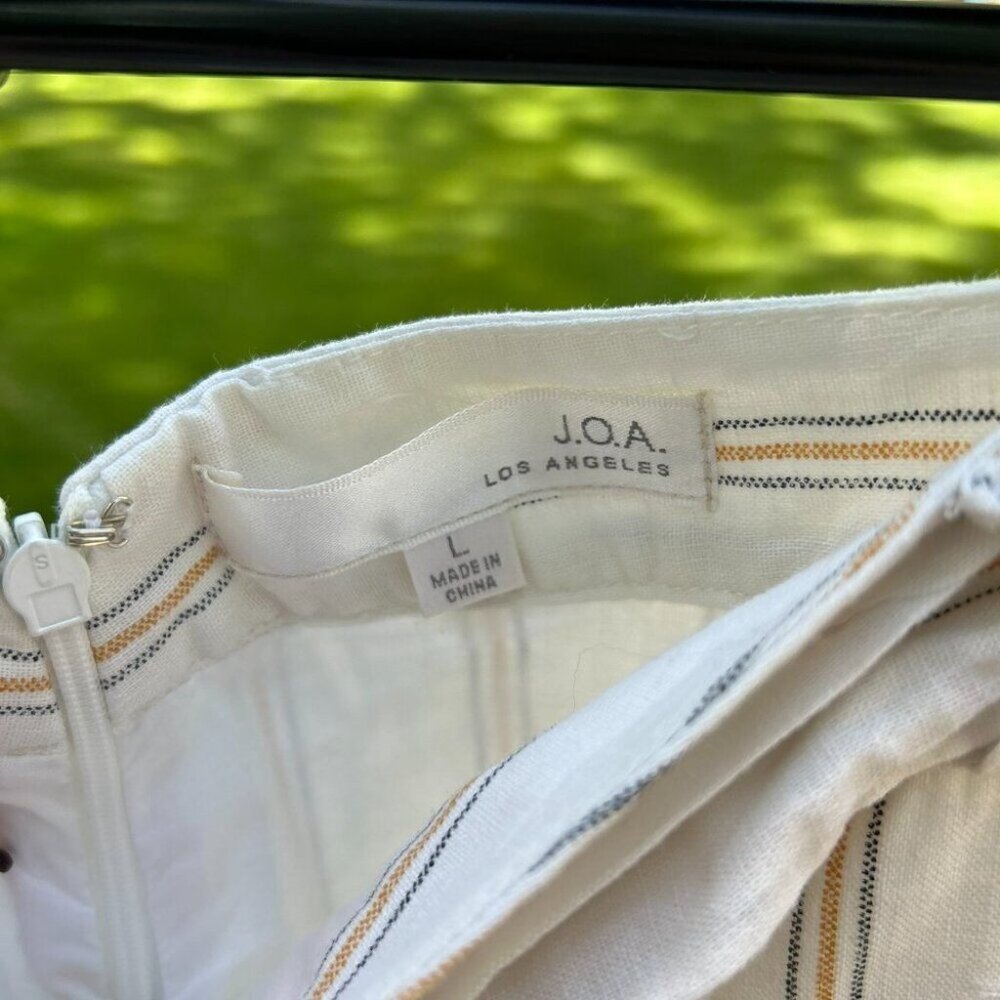 NWOT J.O.A  Linen Blend Wide-Leg Striped Culottes L - Picture 9 of 13